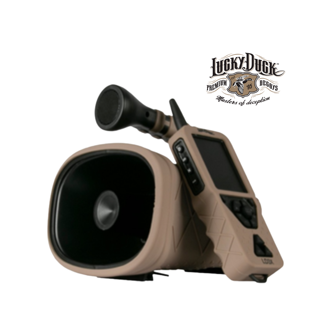 Lucky Duck ROUGHNECK E-Caller with Lucky Duck logo on a white background