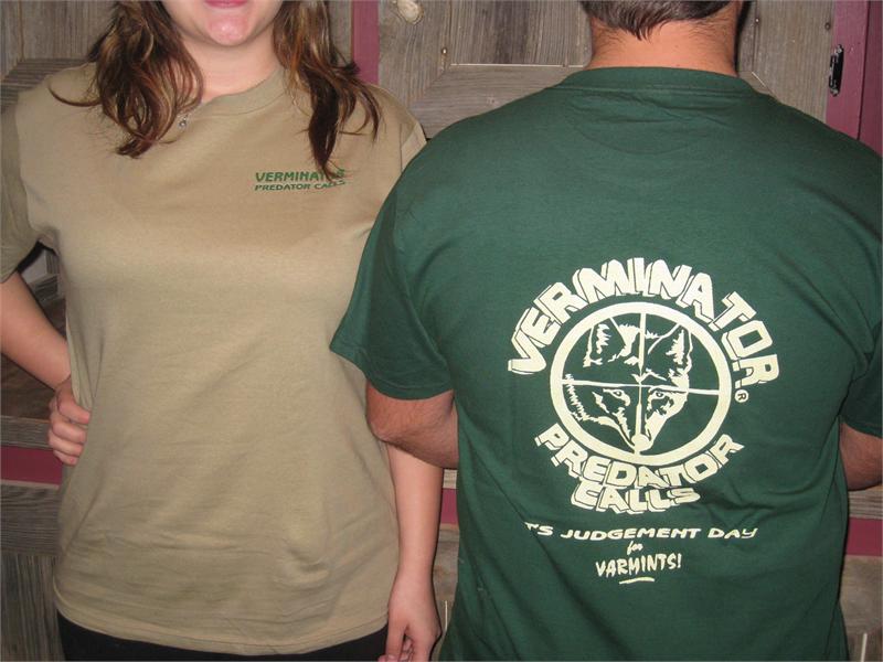 Two people wearing t-shirts with 'Vermintor' branding, one on the front and one on the back.